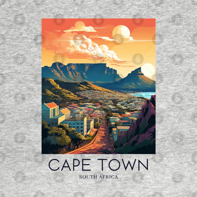 A Pop Art Travel Print of Cape Town - South Africa by Studio Red Koala